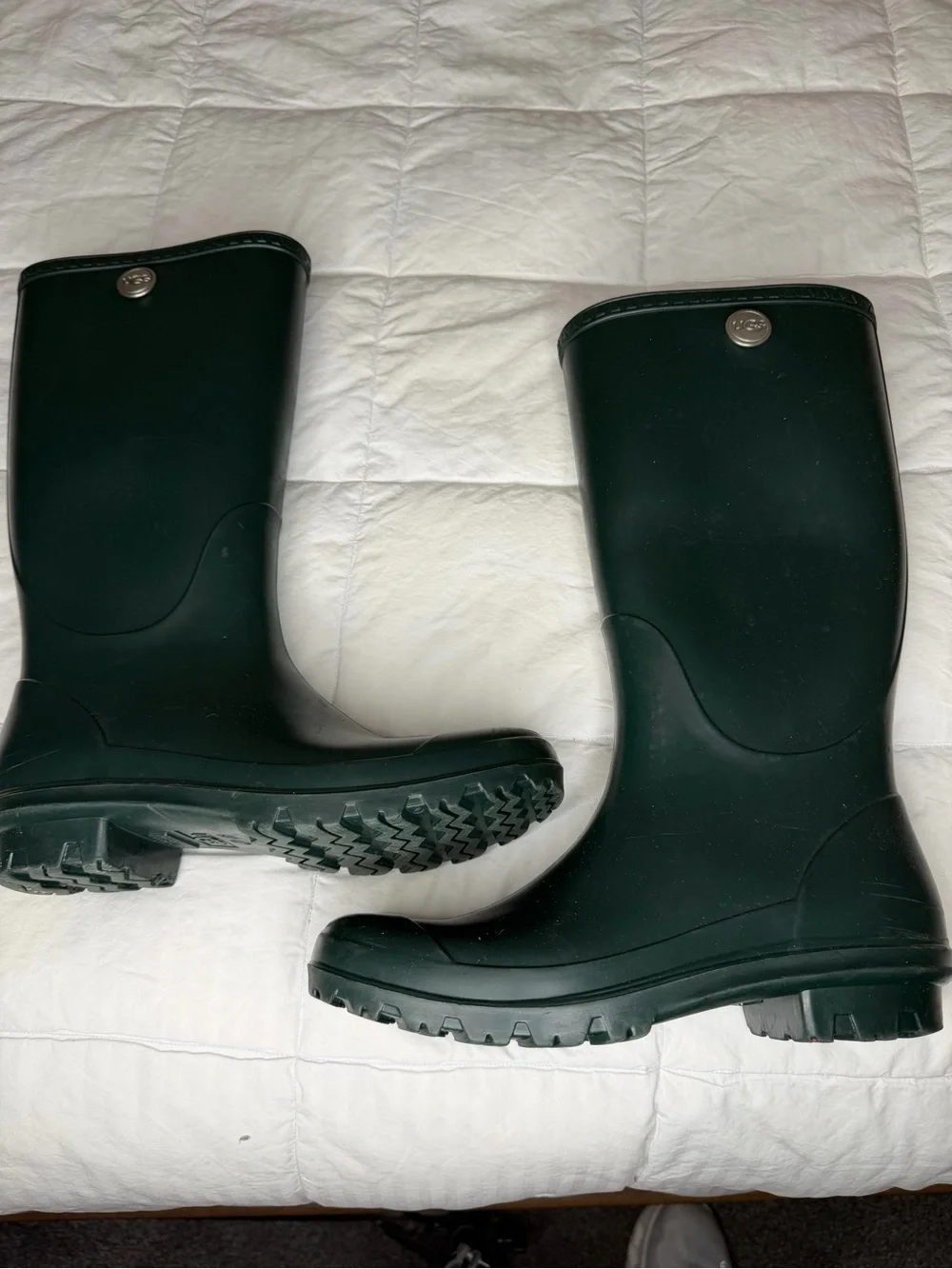 UGG Women's Dark Green Matte Waterproof Mid-Calf Rain Boots